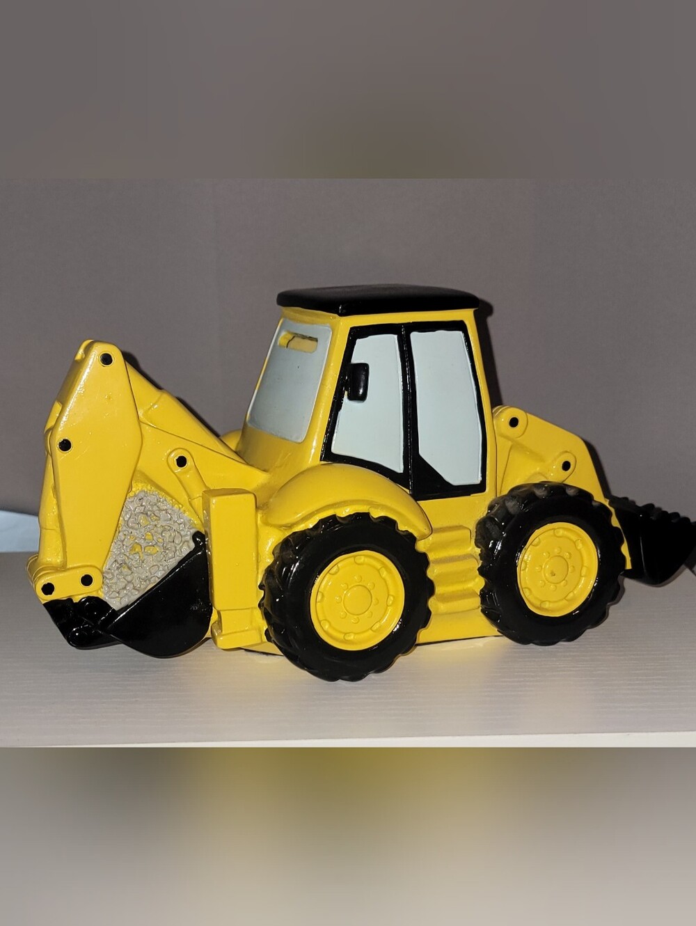 Piggy Bank- Handmade Yellow Kids Construction Loader Vehicle.